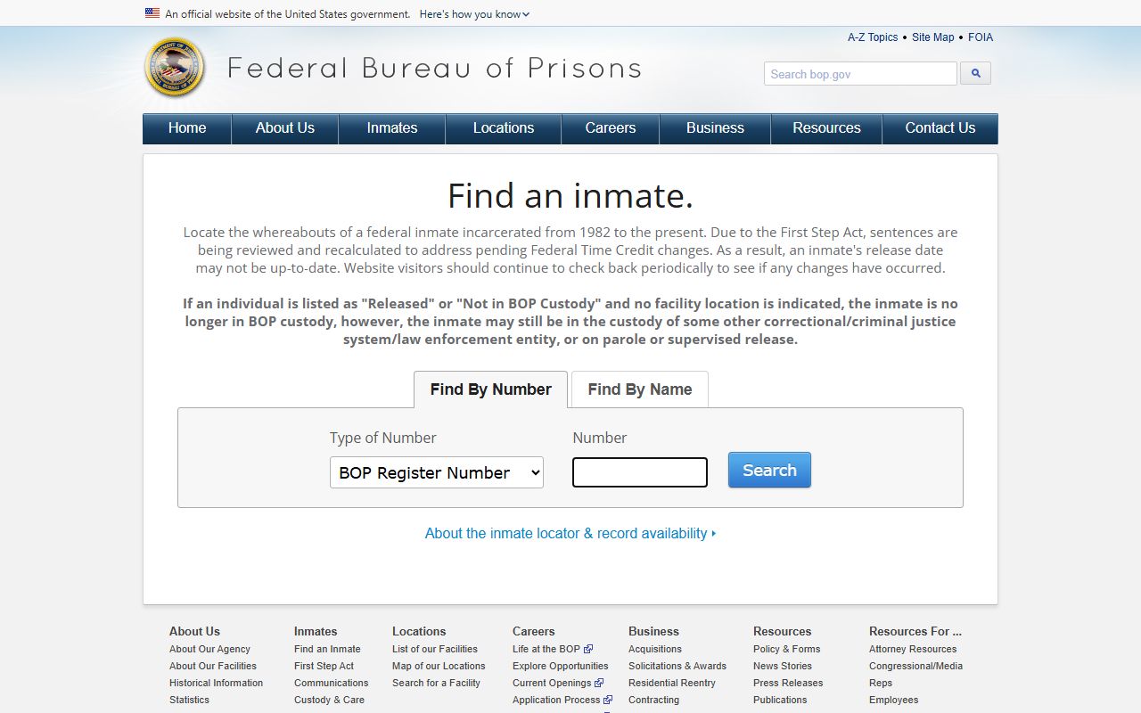 Burnett County jail mugshots federal custody distinction using BOP locator